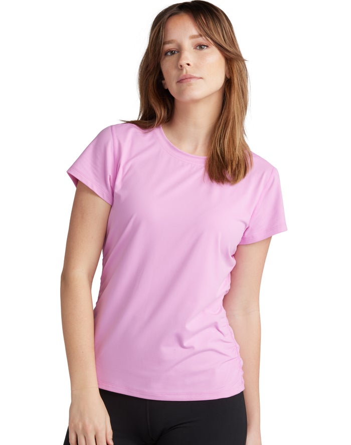 Champion T-Shirt Dames - Roze - Soft Touch Ruched Side ( 650428-TUZ )